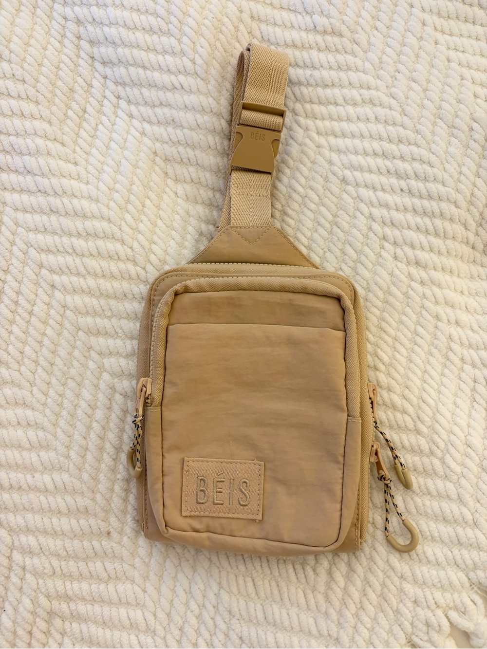 BEIS Tan Compact Sling Bag with Front Pocket